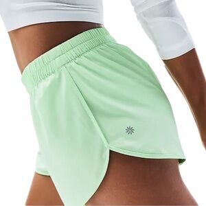 ATHLETA New Speedwork Mid Rise Run Shorts Lined Mint Green Lightweight Size XL
